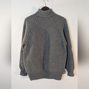 Filson | Bristol Roll Neck Heather Grey Sweater, 100% Virgin Wool, Size L